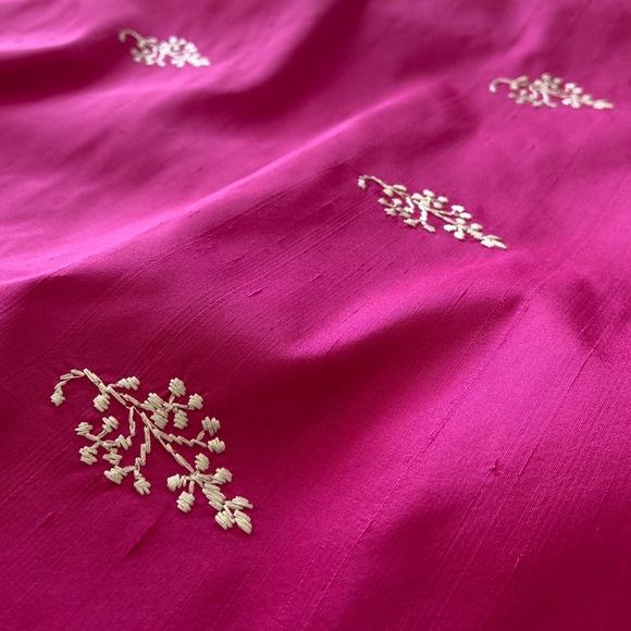 💕 Ann Taylor, Vintage Bubblegum Bitch Embroidered Silk Dress - Picture 10 of 15